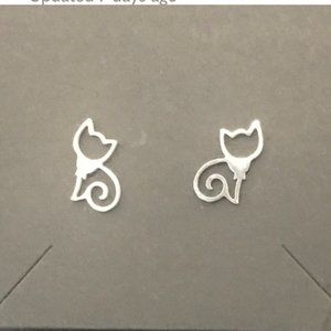 Tiny Stainless Steel Hypoallergenic Kitty Cat Earrings